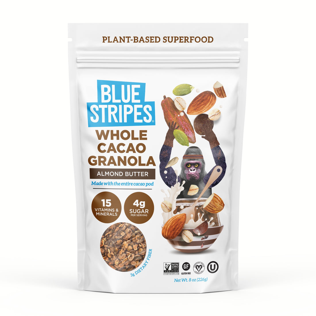 Whole Cacao Granola Almond Butter Blue Stripes