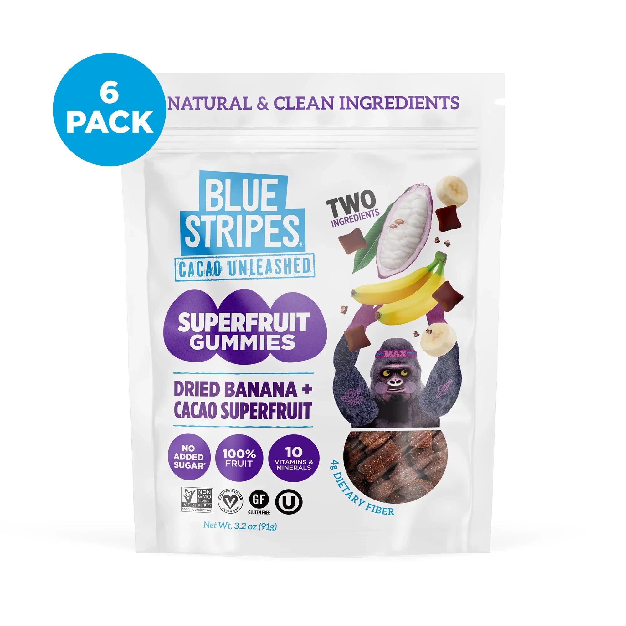 Superfruit Gummies - Banana Cacao Nibs – Blue Stripes